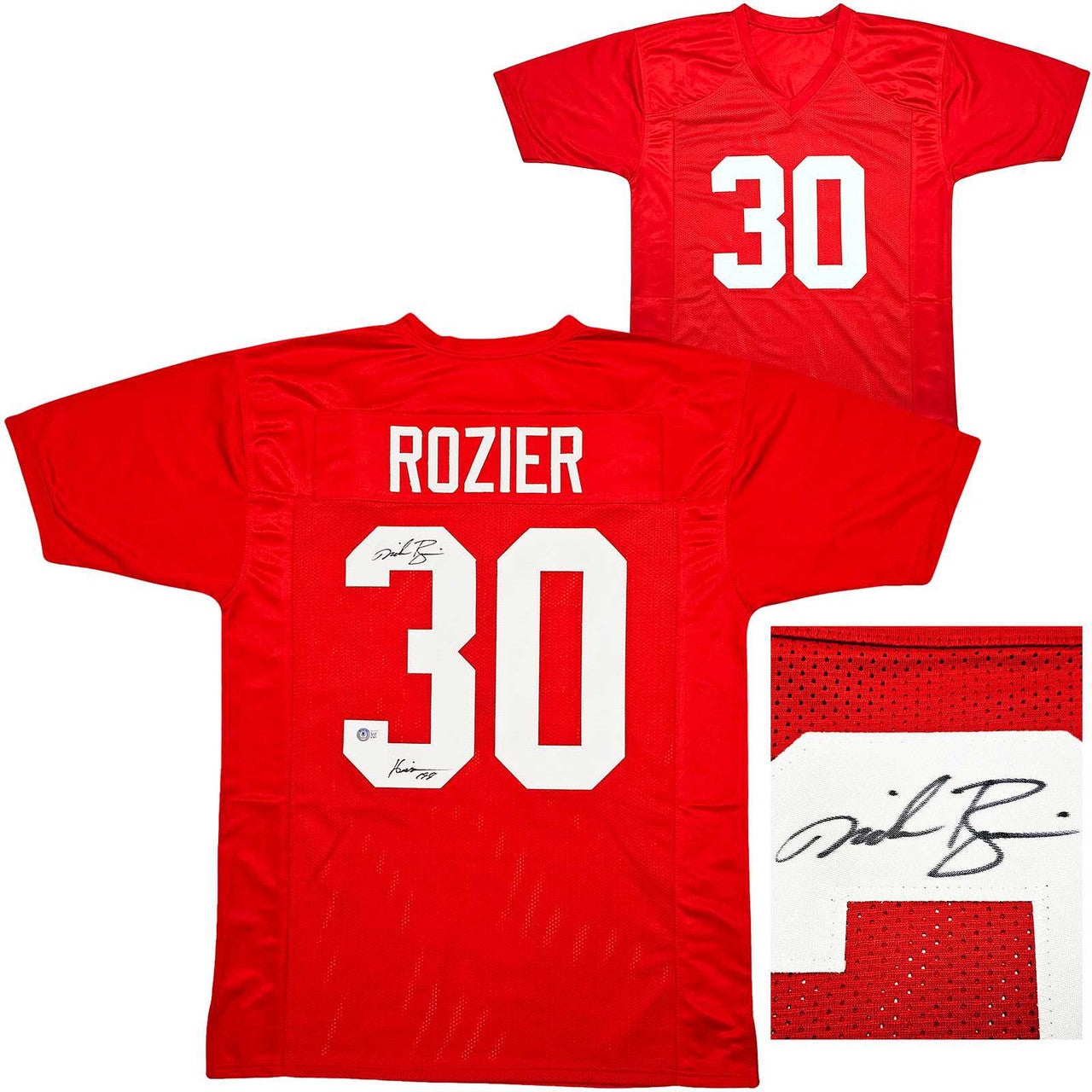 Nebraska Cornhuskers Mike Rozier Autographed Red Jersey “Heisman 1983” – Beckett BAS QR Certified