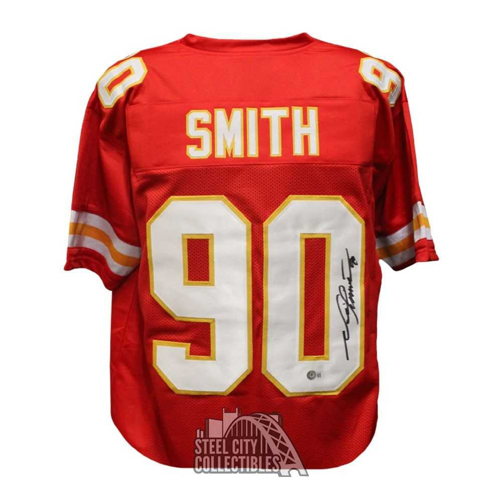 Neil Smith Autographed Kansas City Custom Red Football Jersey - BAS