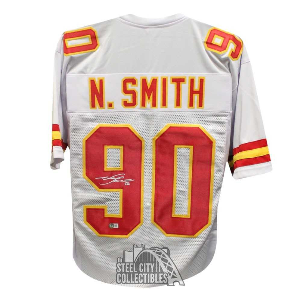 Neil Smith Autographed Kansas City Custom White Football Jersey - BAS