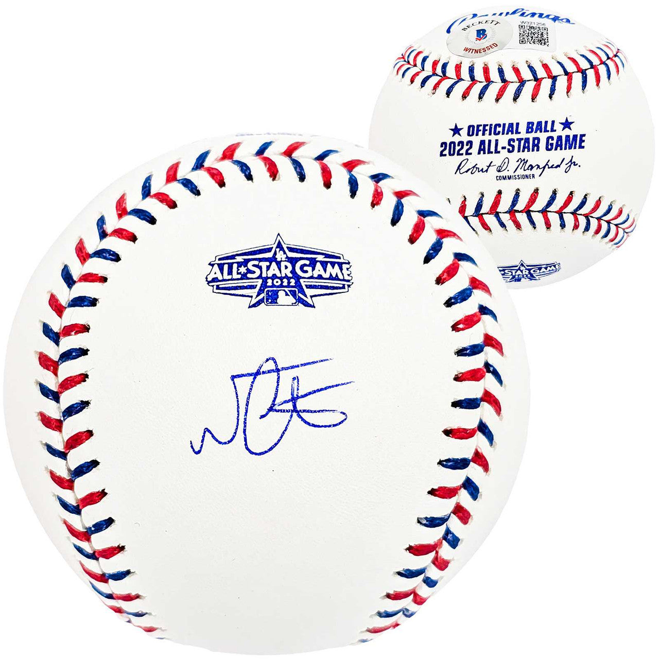 Nester Cortes Autographed Official 2022 All Star Game Logo Game Baseball New York Yankees Beckett BAS Witness Stock #212243