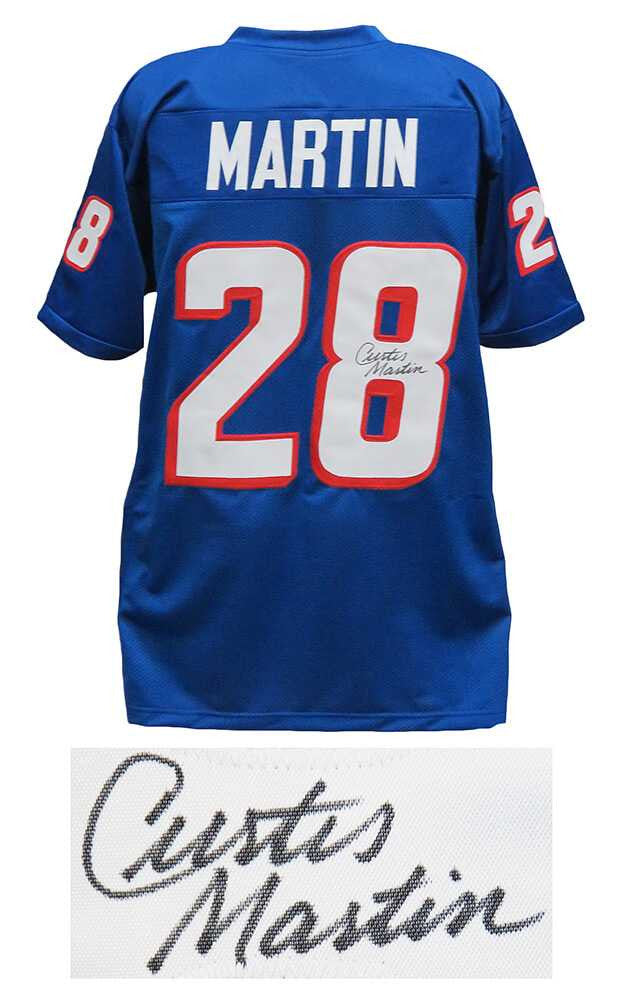 Curtis Martin Signed Patriots Blue Throwback Jersey – Schwartz COA