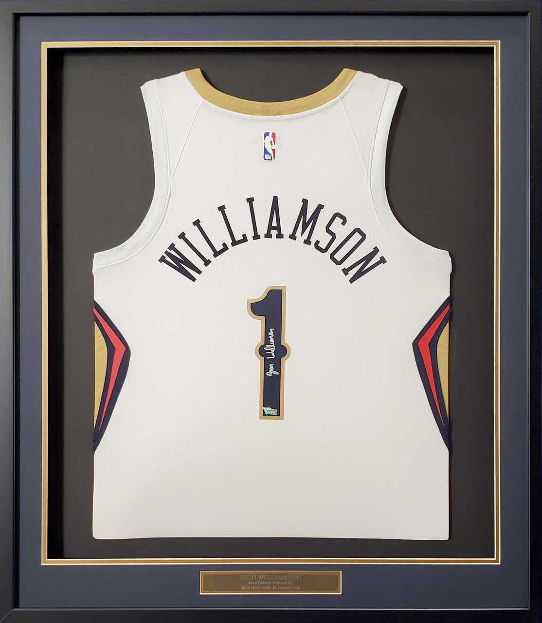 Zion Williamson Signed Pelicans Framed White Nike Jersey – Fanatics COA