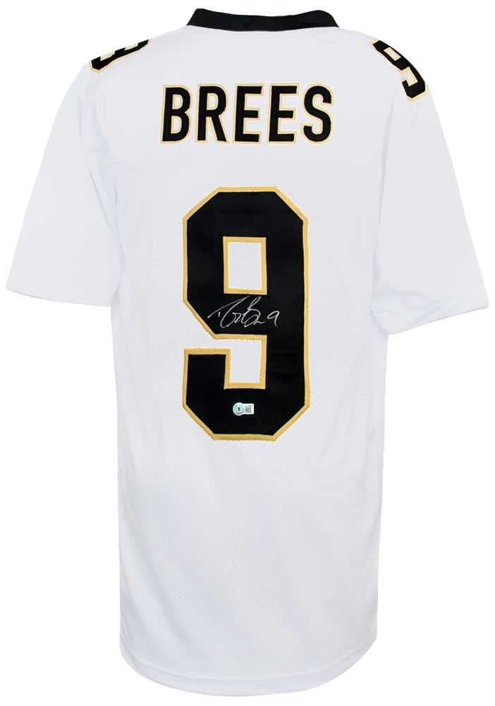 New Orleans Saints Drew Brees Signed White Custom  Jersey - Beckett