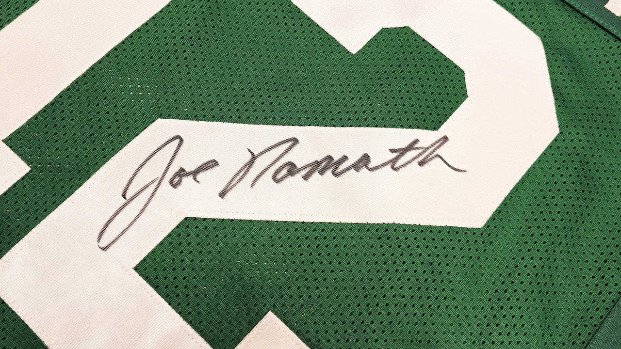 New York Jets Joe Namath Nameplate – For Autographed Helmet, Football, Jersey, Photo Display Case – Made In USA