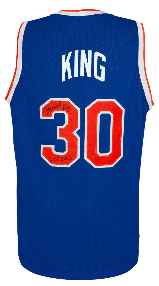 New York Knicks Bernard King Signed Blue Throwback Jersey w/HOF 2013 - Schwartz Authenticated