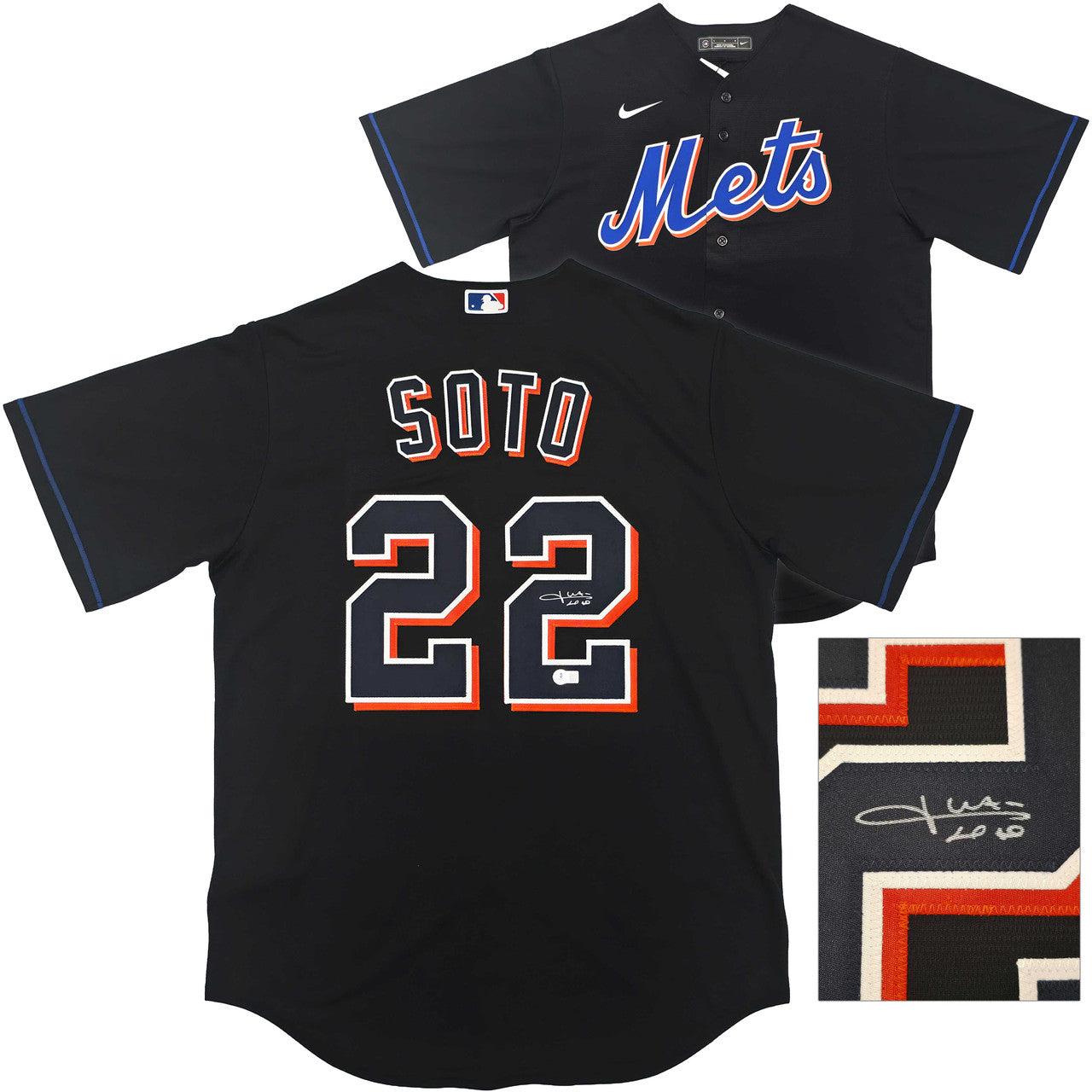 New York Mets Juan Soto Autographed Black Nike Jersey Size XL Beckett BAS QR