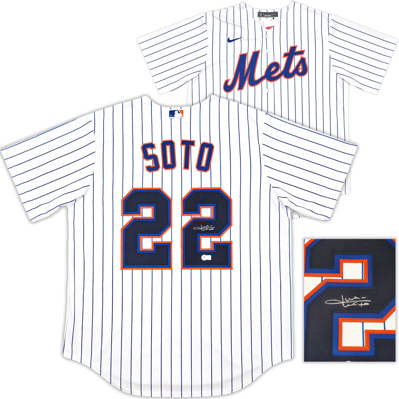 New York Mets Juan Soto Autographed White Nike Jersey Size L Beckett BAS QR