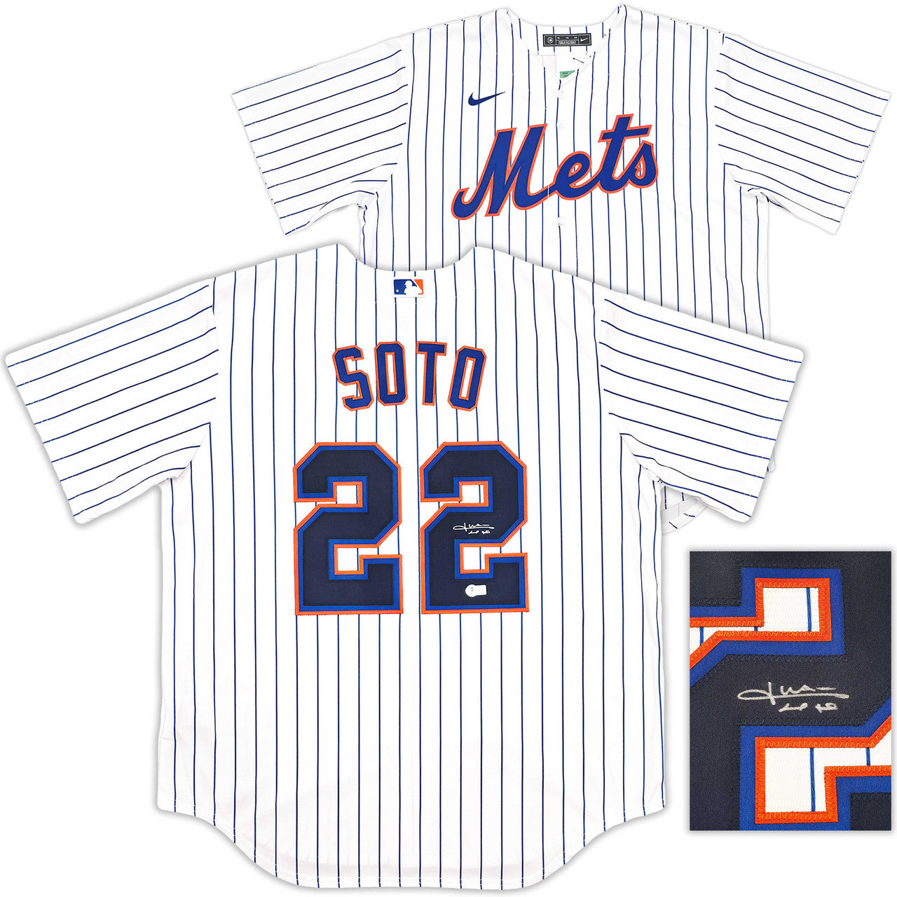 New York Mets Juan Soto Autographed White Nike Jersey Size XL Beckett BAS QR