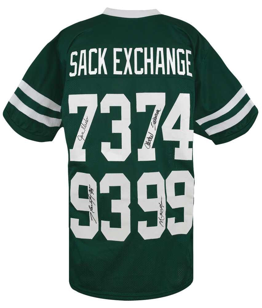 New York Sack Exchange Signed Green Throwback Jersey - Schwartz Authenticated