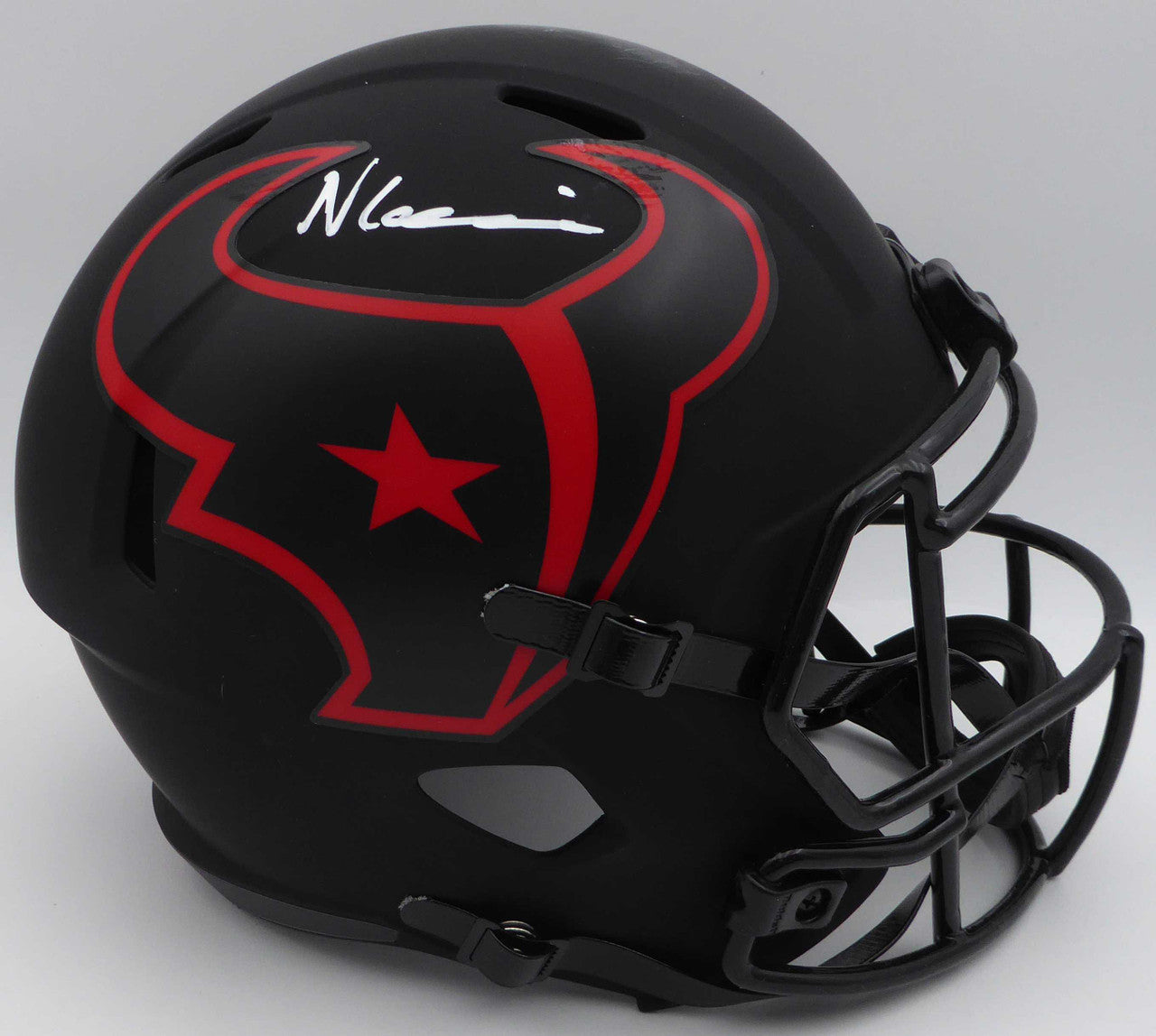Nico Collins Autographed Eclipse Black Full Size Replica Helmet Houston Texans Beckett BAS QR #1W433067