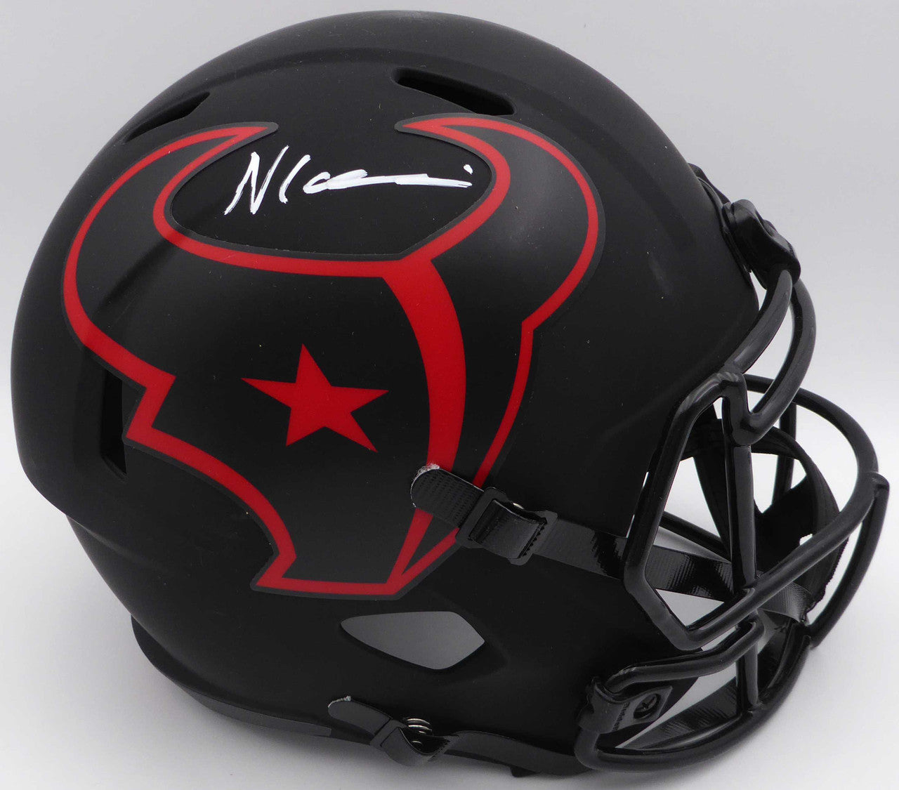 Nico Collins Autographed Eclipse Black Full Size Replica Helmet Houston Texans Beckett BAS QR #1W433069