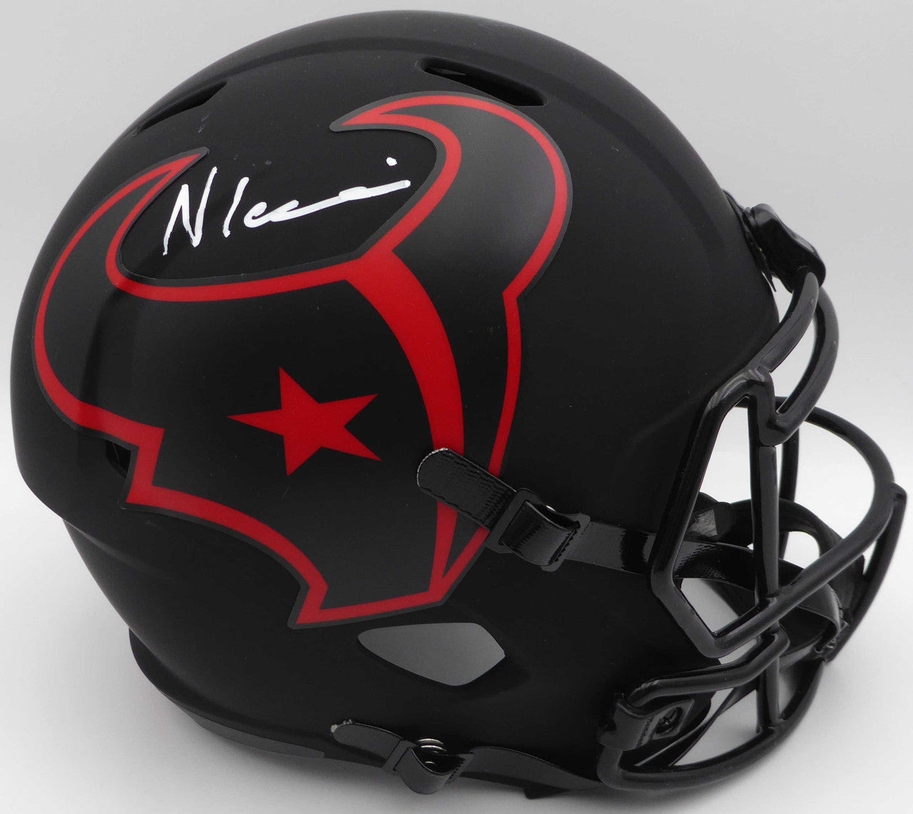 Nico Collins Autographed Eclipse Black Full Size Replica Helmet Houston Texans Beckett BAS QR #1W433071