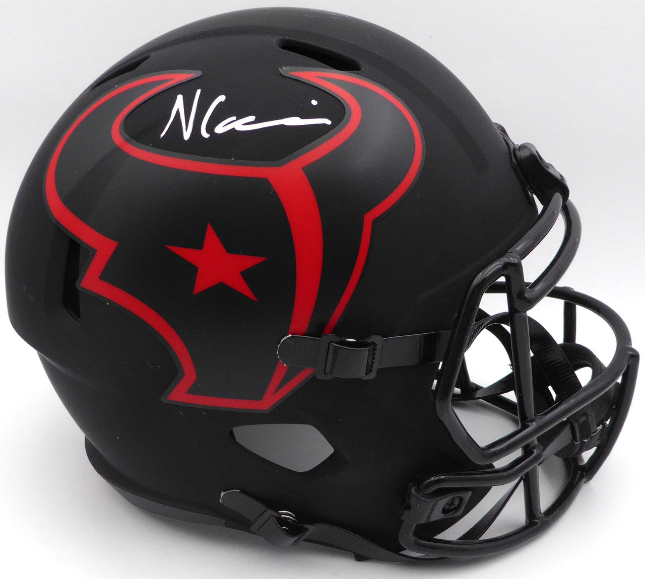 Nico Collins Autographed Eclipse Black Full Size Replica Helmet Houston Texans Beckett BAS QR #1W433072