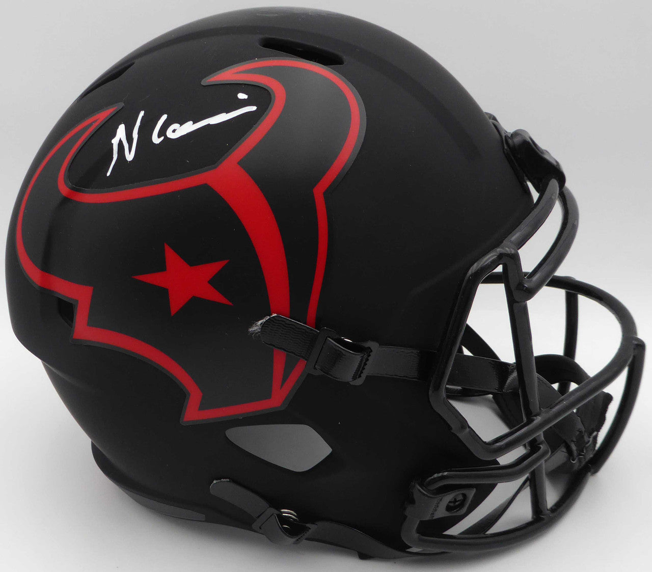 Nico Collins Autographed Eclipse Black Full Size Replica Helmet Houston Texans Beckett BAS QR #1W433073