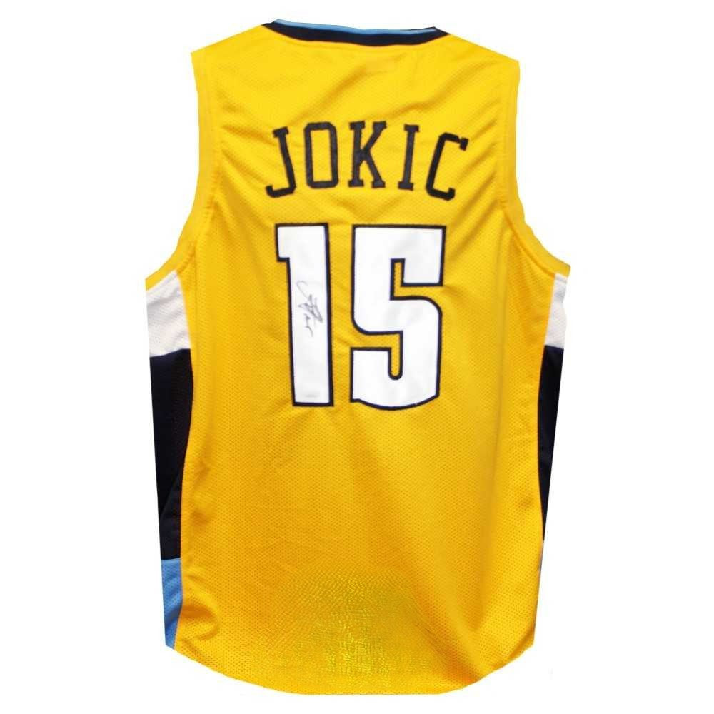 Nikola Jokic Autographed Denver Custom Yellow Basketball Jersey - JSA