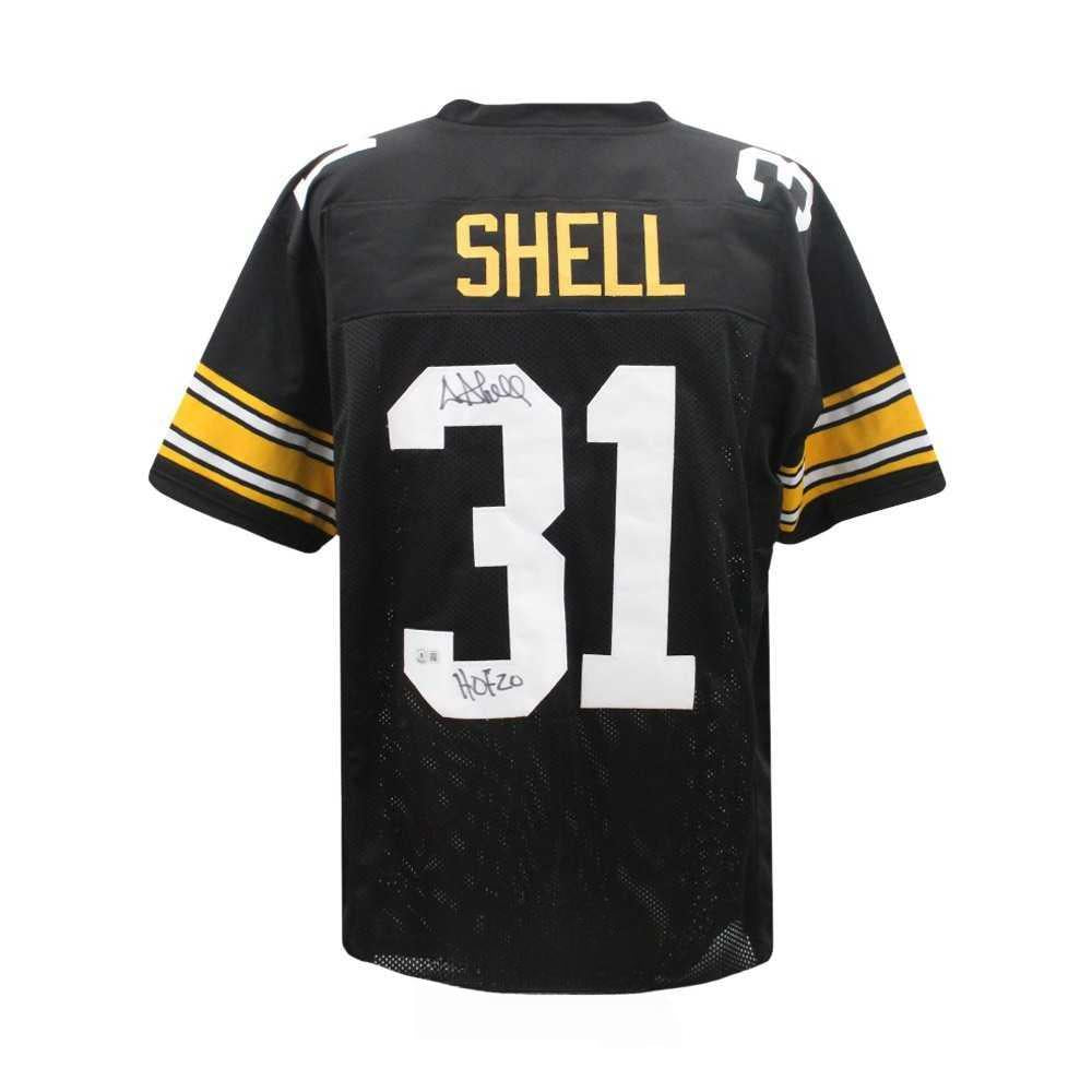 Pittsburgh Steelers Donnie Shell Autographed Custom Black Football Jersey w/ "HOF 20" Inscription - Beckett BAS COA