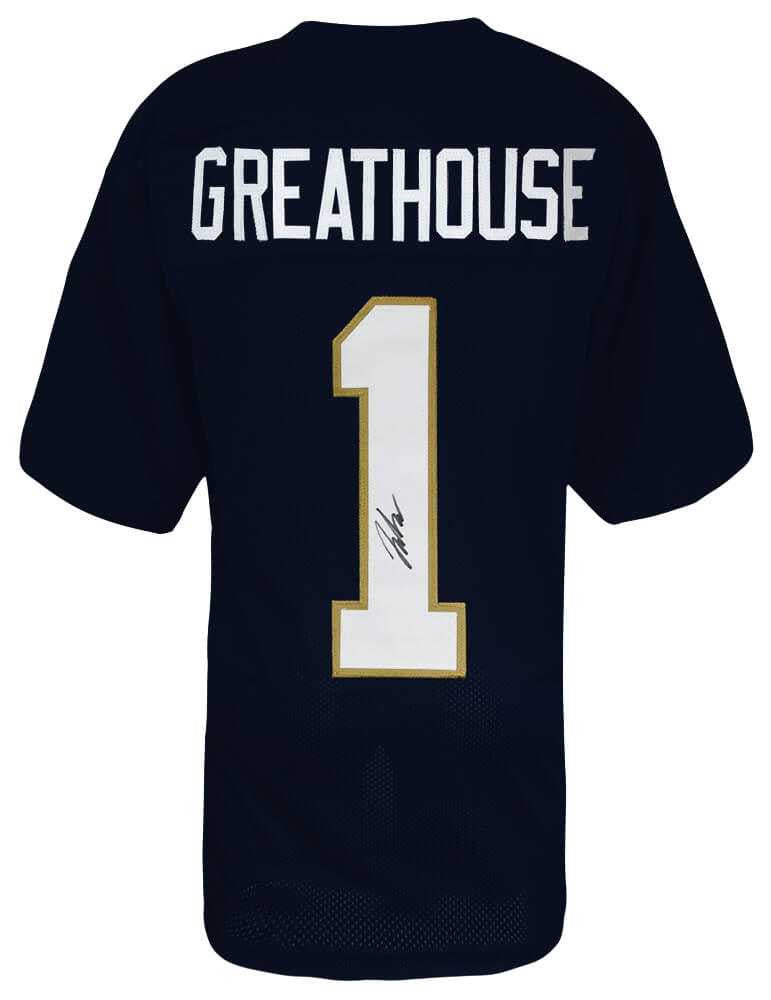 Notre Dame Fighting Irish Jaden Greathouse Signed Navy Jersey