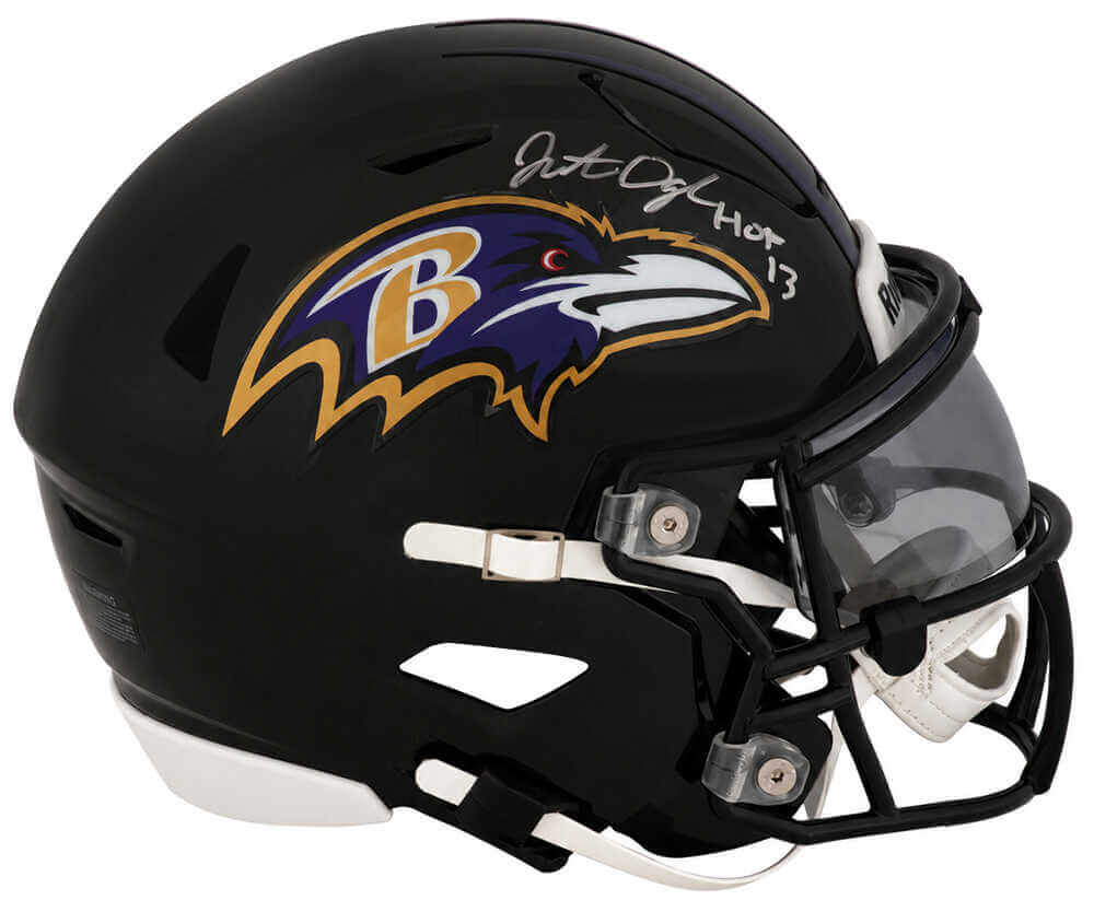 Jonathan Ogden Signed Baltimore Ravens Riddell Mid-Size (MIDI) SpeedFlex Helmet w/HOF'13 - Schwartz Authenticated