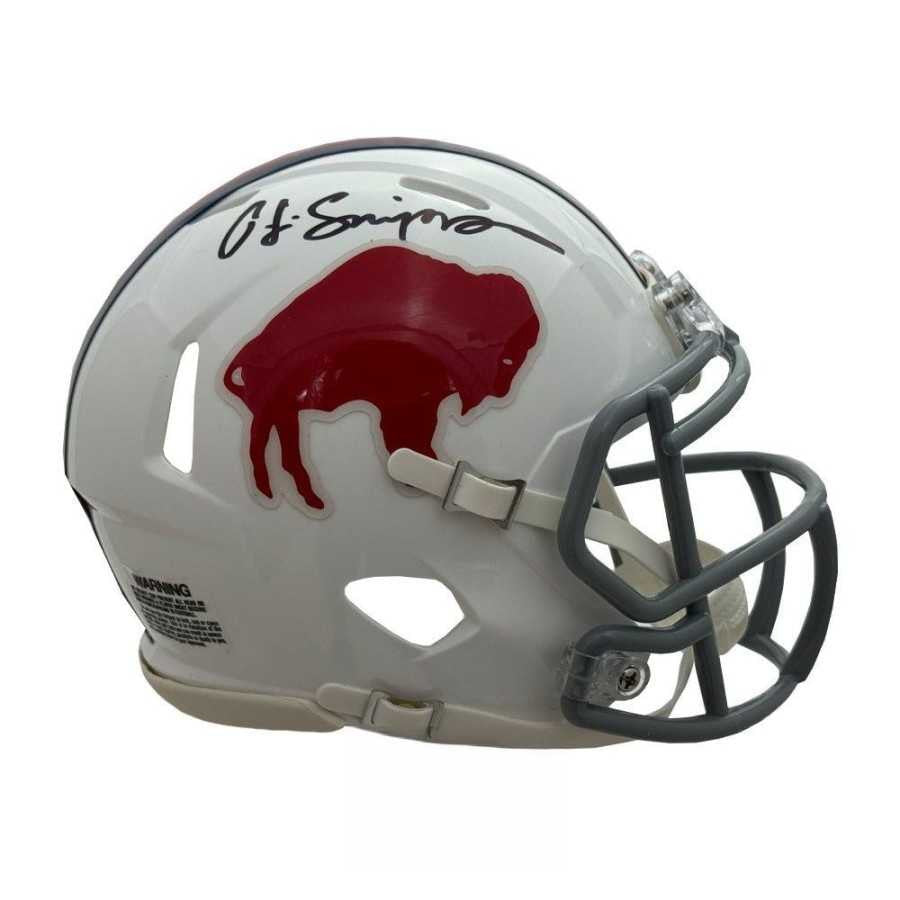 OJ Simpson Autographed Buffalo Bills 65-73 Throwback Speed Mini Helmet - JSA