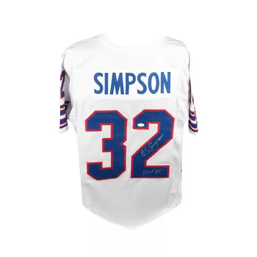 O.J. Simpson HOF Autographed Buffalo Bills White Jersey – JSA COA