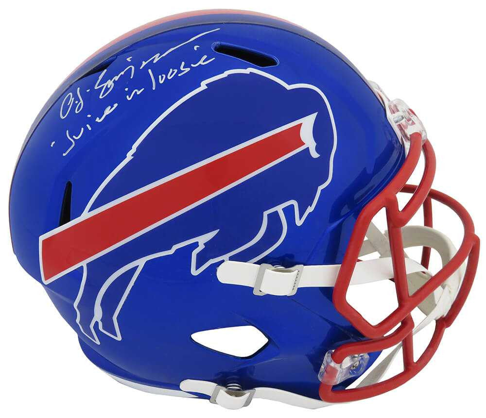 O.J. Simpson Signed Buffalo Bills FLASH Riddell Full Size Speed Helmet w/Juice - Schwartz Authenticated