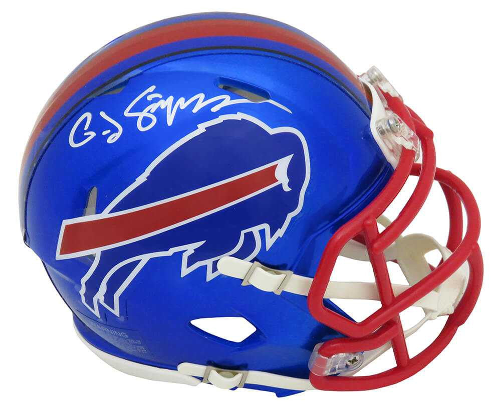 O.J. Simpson Signed Buffalo Bills FLASH Riddell Speed Mini Helmet - Schwartz Authentic