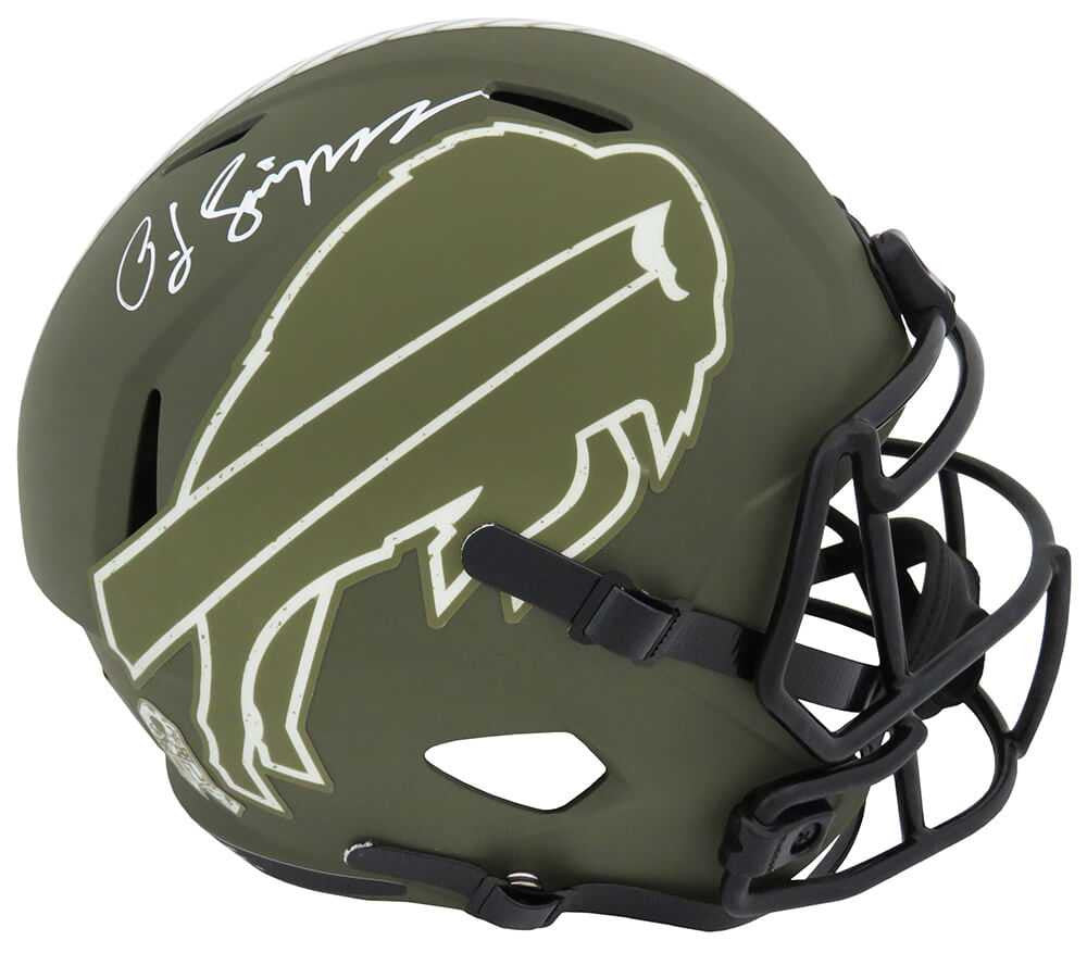 O.J. Simpson Signed Buffalo Bills Salute to Service Riddell Full Size Speed Helmet - Schwartz Authenticated