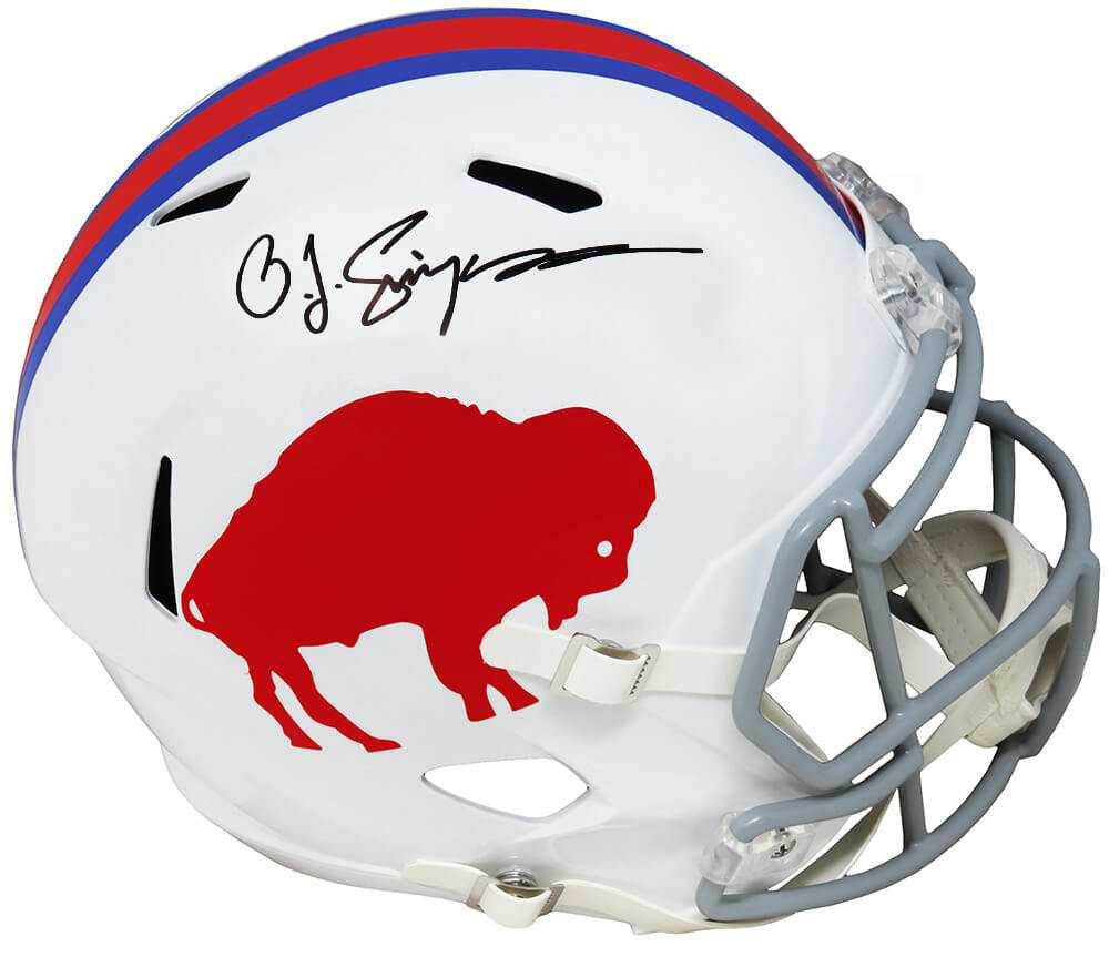 O.J. Simpson Signed Buffalo Bills Throwback White Riddell Full Size Speed Helmet - Schwartz Authenticated