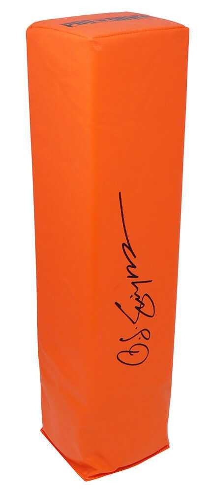 O.J. Simpson Signed Orange Endzone Football Pylon - Schwartz Authenticated