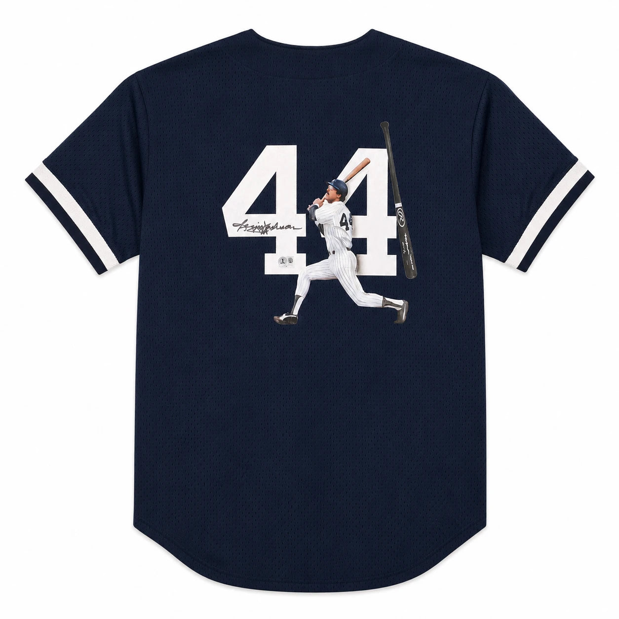 New York Yankees Reggie Jackson Autographed Blue Hand Painted Mitchell & Ness Authentic Jersey Size XL Beckett BAS Witness #1W396031