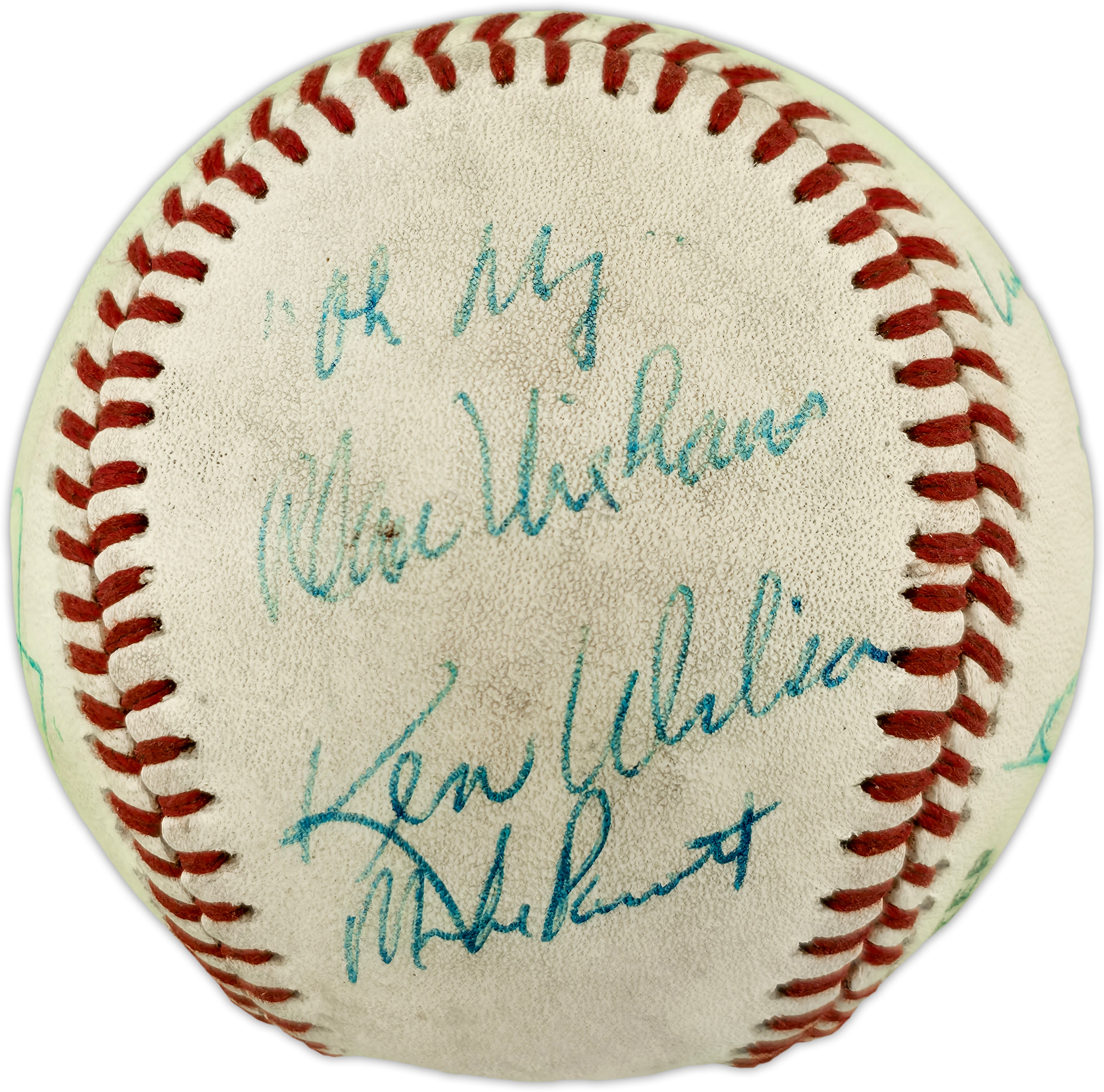 Dave Niehaus & 7 Others Autographed Official Feeney NL Baseball Seattle Mariners "Oh My" SKU #263386