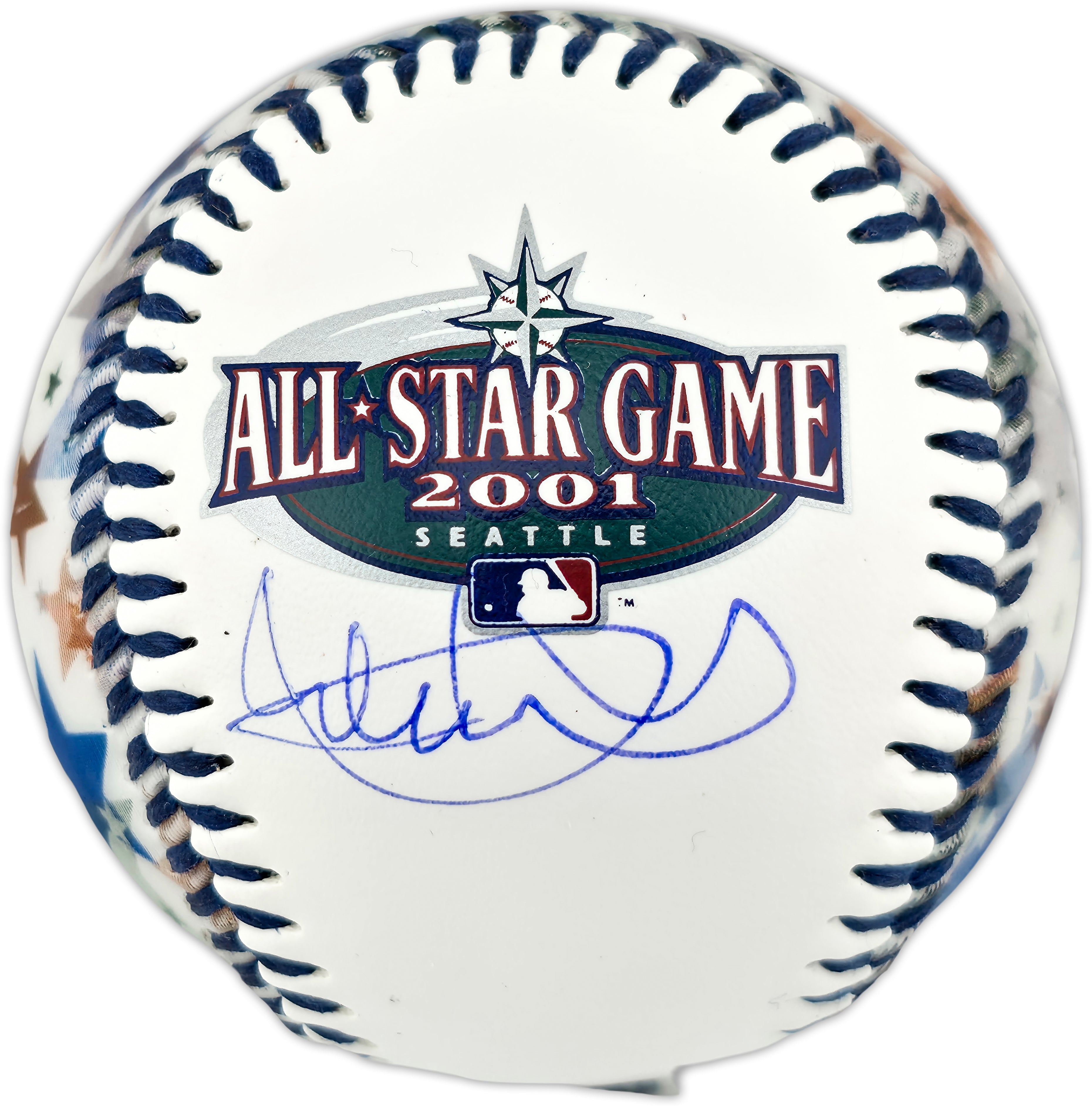 Ichiro Suzuki Autographed Official 2001 All Star Game Logo Fotoball Baseball Seattle Mariners Beckett BAS Witness #4W624936