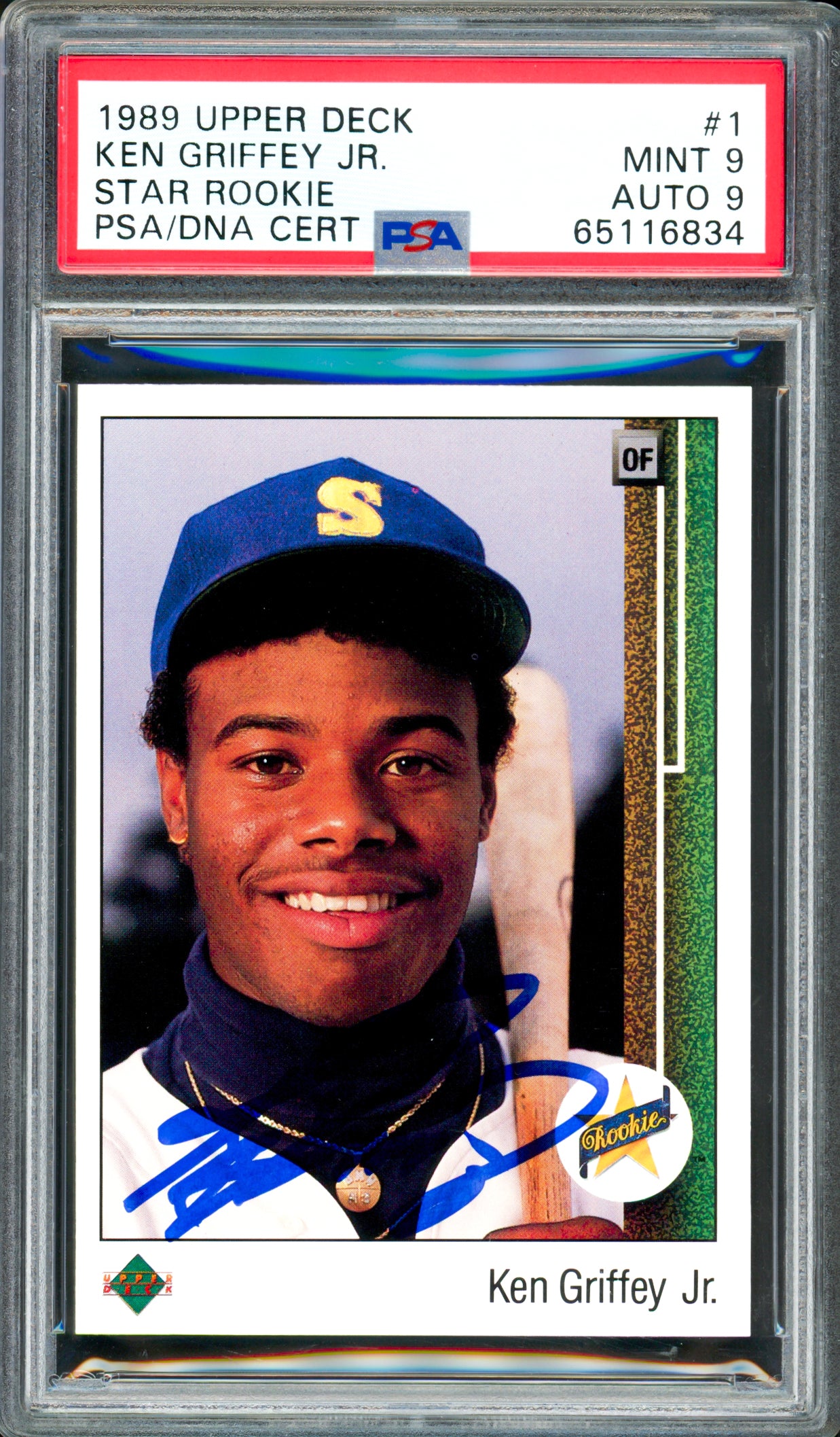 Ken Griffey Jr. Signed 1989 Upper Deck #1 Rookie Card PSA 9 / Auto Mint 9 - PSA/DNA