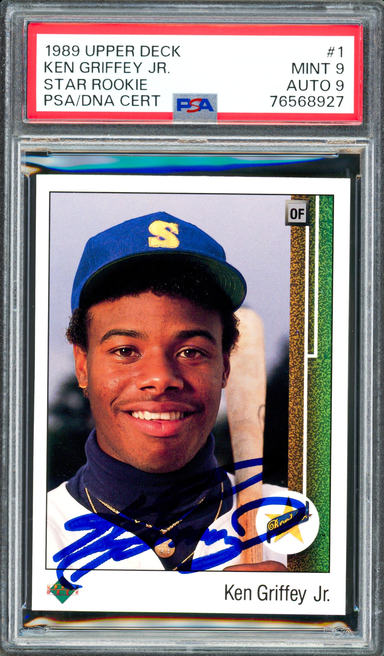 Ken Griffey Jr. Signed 1989 Upper Deck #1 Rookie Card PSA 9 / Auto Mint 9 - PSA/DNA