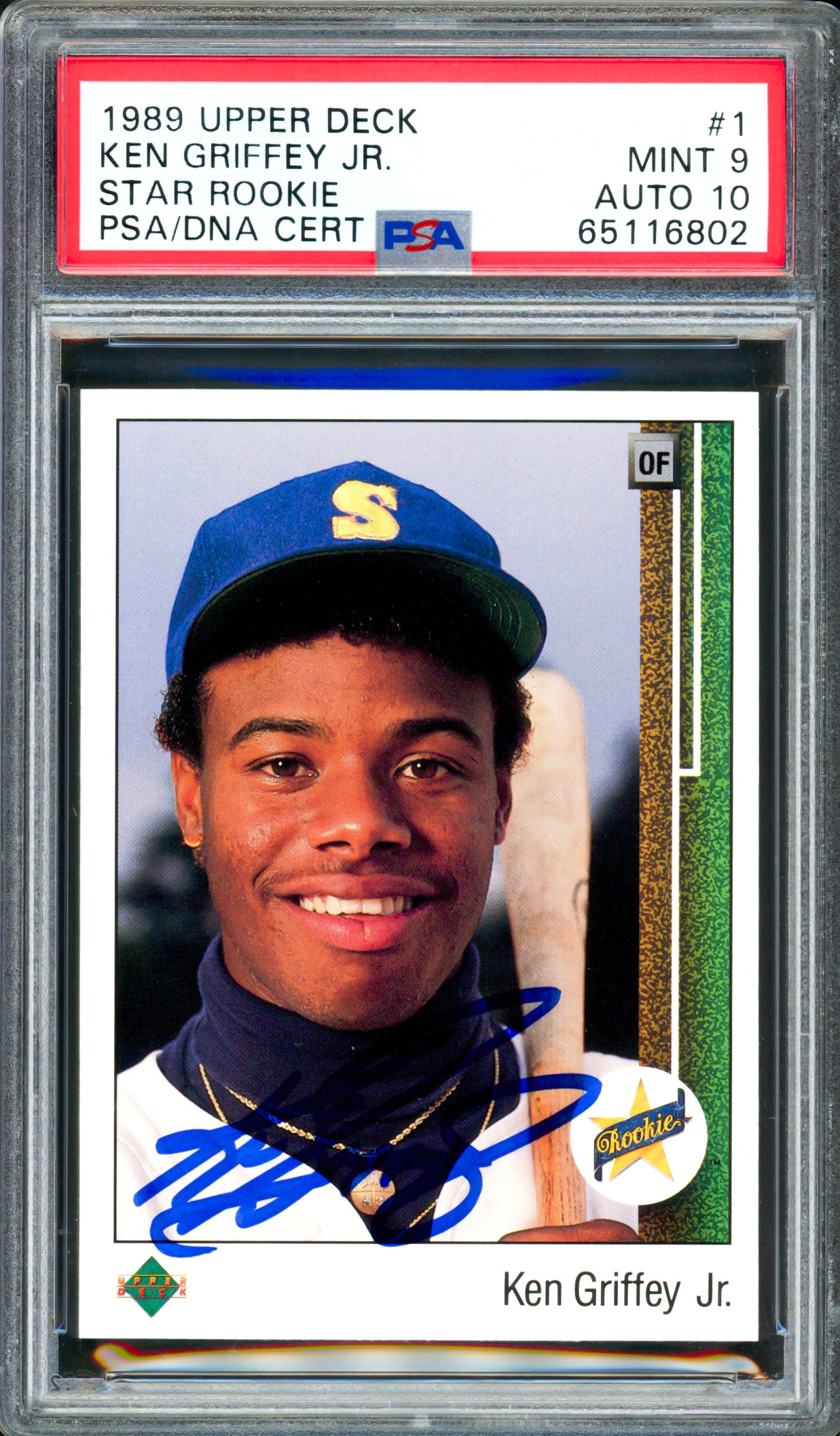 Ken Griffey Jr. Signed 1989 Upper Deck #1 Rookie Card PSA 9 / Auto 10 - PSA/DNA
