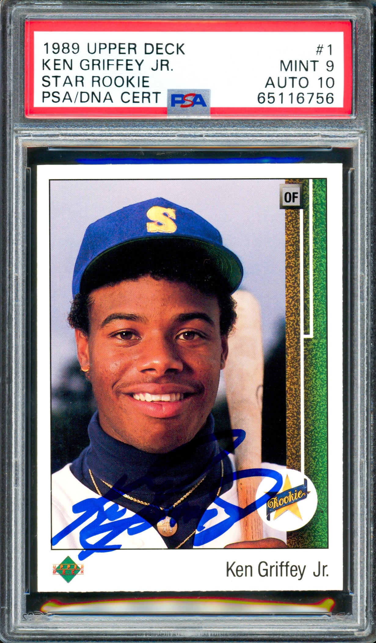 Ken Griffey Jr. Signed 1989 Upper Deck #1 Rookie Card PSA 9 / Auto 10 - PSA/DNA