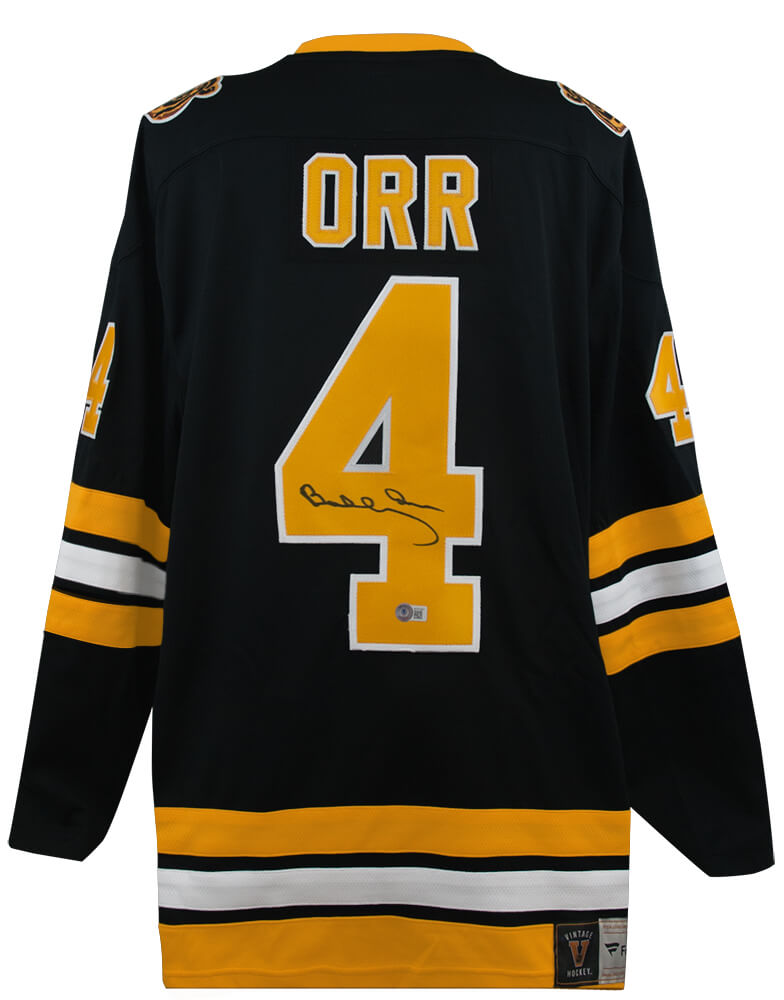 Bobby Orr Signed Boston Bruins Black Fanatics Vintage Premier Hockey Jersey – Beckett BAS Certified