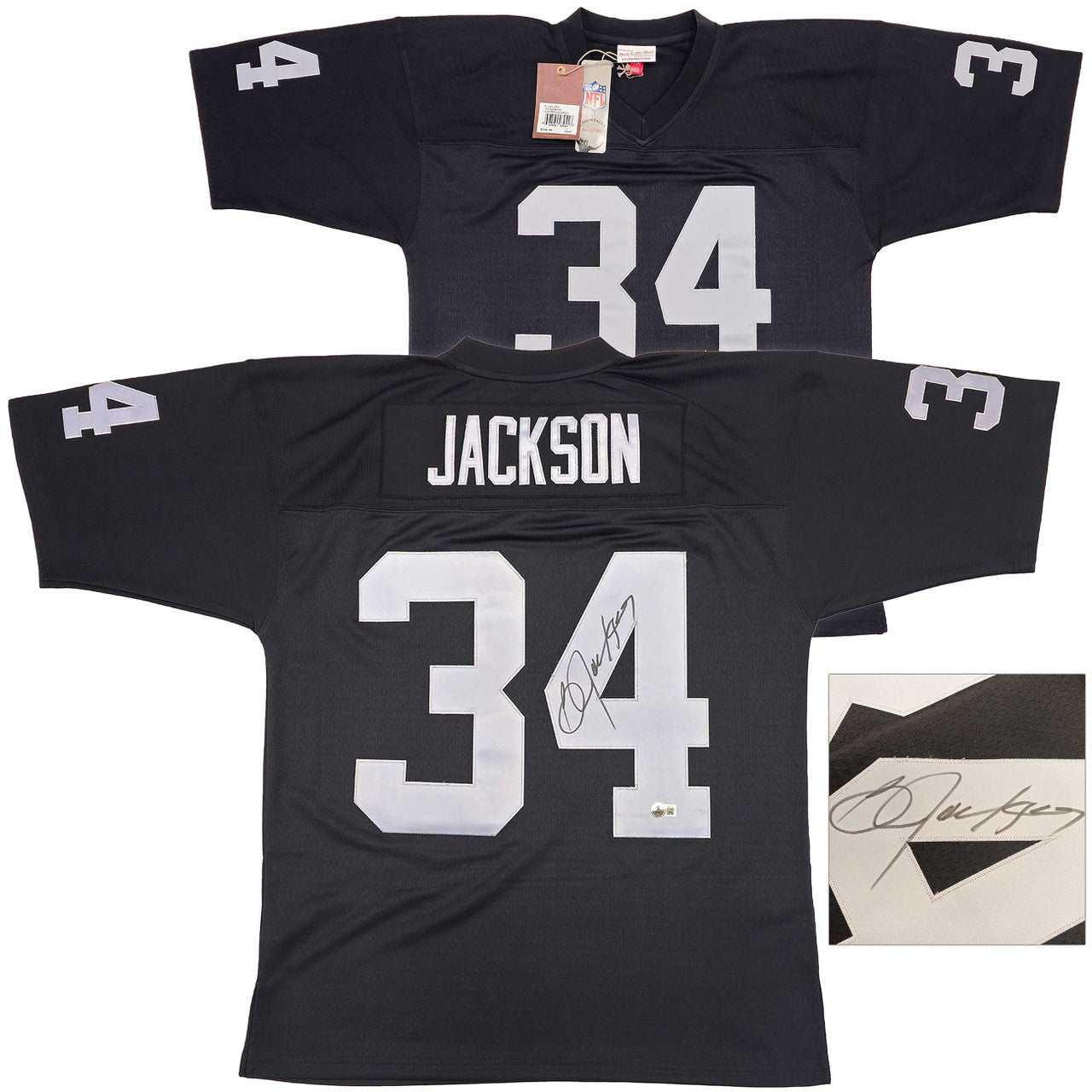 Bo Jackson Signed Raiders Mitchell & Ness 1988 Throwback Jersey (L) – BAS Witness