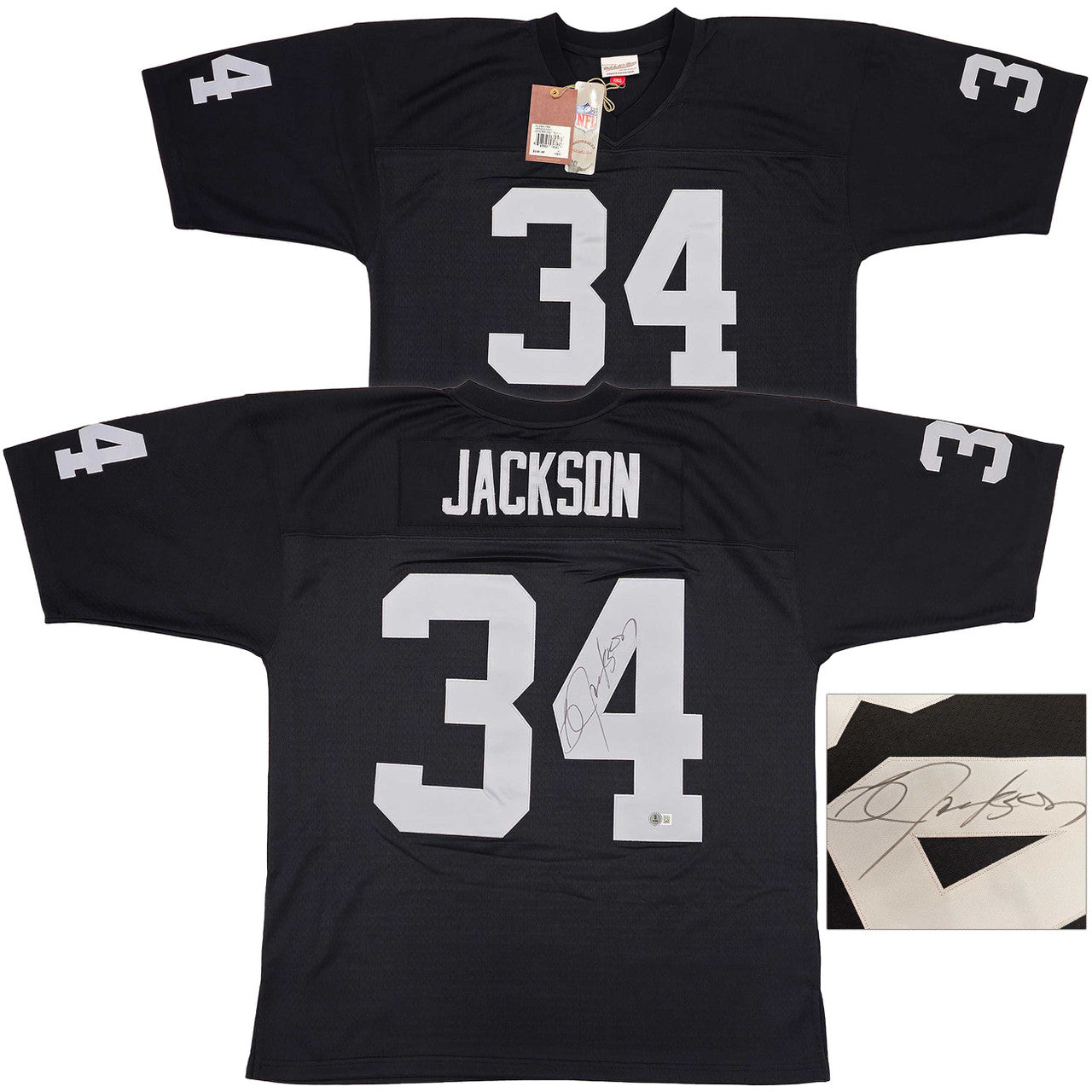 Bo Jackson Signed Raiders Mitchell & Ness 1988 Throwback Jersey (XL) – BAS Witness