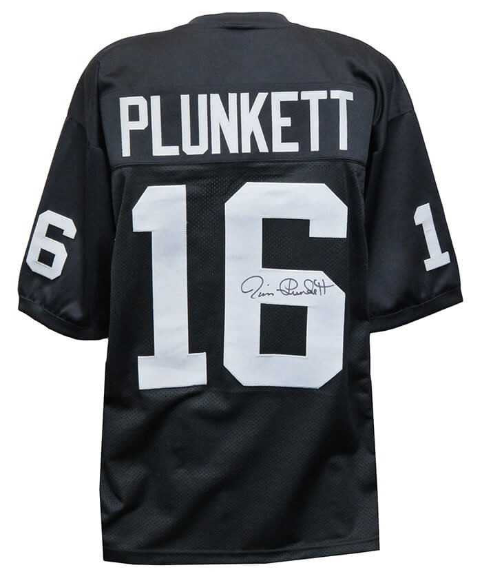 Jim Plunkett Autographed Oakland Raiders Black Football Jersey (Schwartz Sports Authentic)