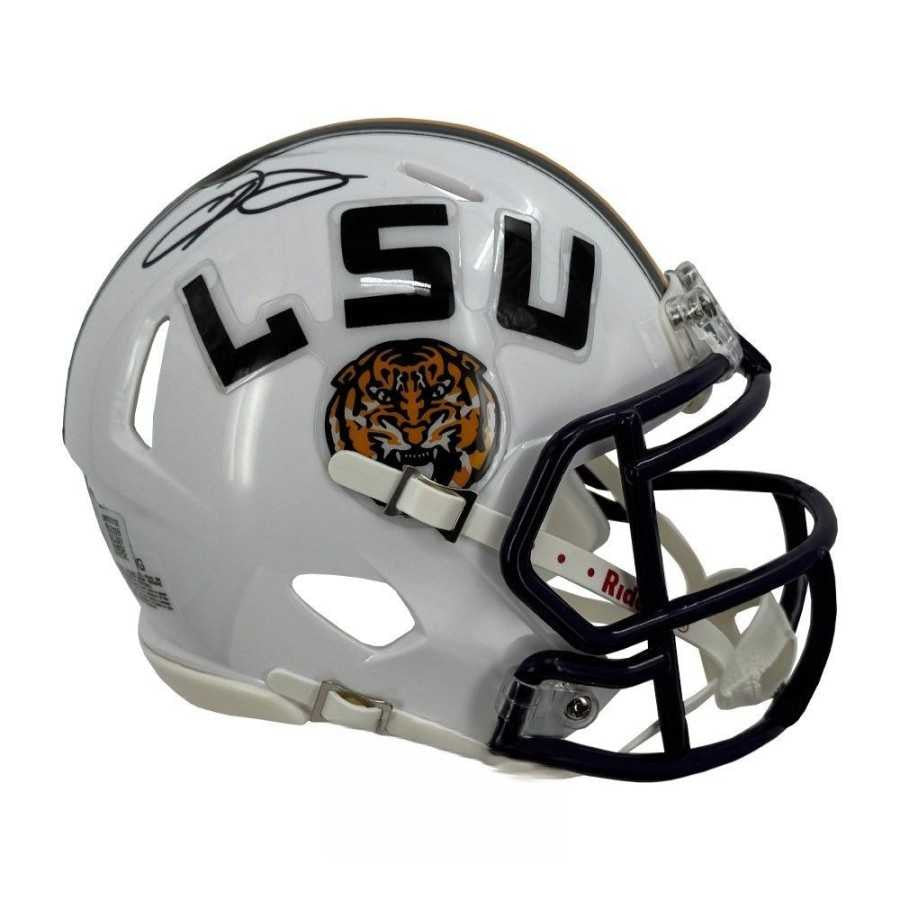Odell Beckham Jr Autographed LSU Tigers White Speed Mini Helmet - BAS
