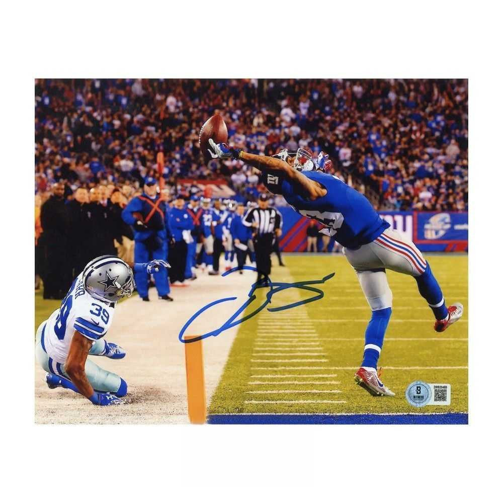 Odell Beckham Jr Autographed New York Giants Catch 16x20 Photo - BAS