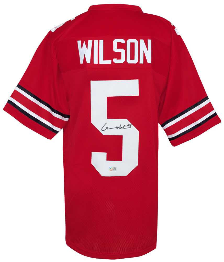 Ohio State Buckeyes  Garrett Wilson Signed Red Jersey - Beckett