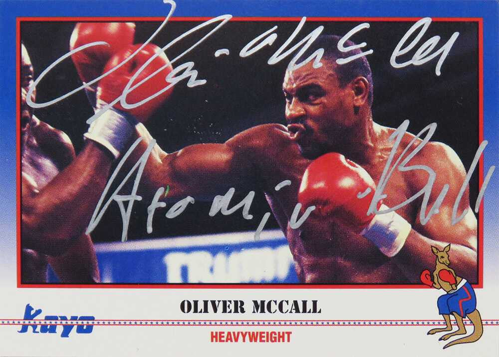 Oliver McCall Signed 1991 Kayo Boxing Trading Card #182 w/Atomic Bull - Schwartz Authenticated