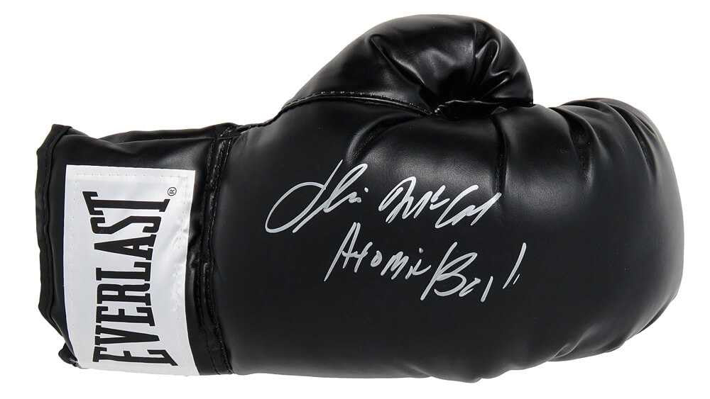 Oliver McCall Signed Everlast Black Boxing Glove w/Atomic Bull - Schwartz Authenticated