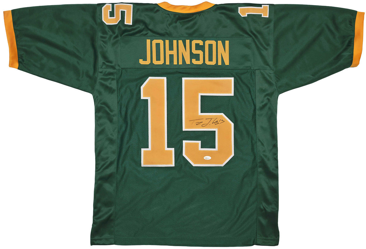 Oregon Ducks Tez Johnson Autographed Green Jersey JSA Witness