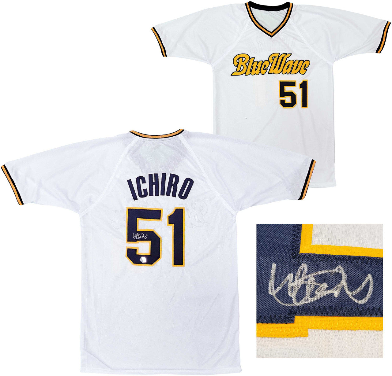 Orix Blue Wave Ichiro Suzuki Autographed White Jersey IS Holo Stock #202071