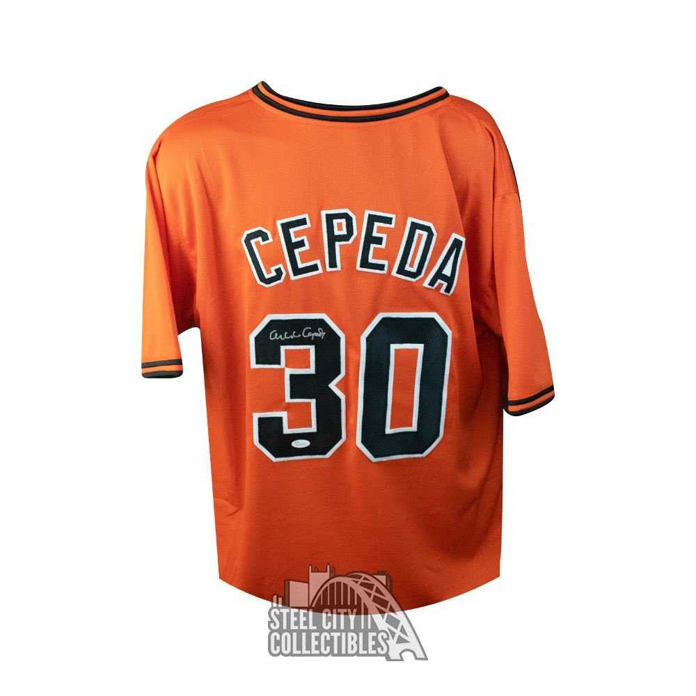 Orlando Cepeda Autographed San Francisco Custom Orange Baseball Jersey - JSA COA