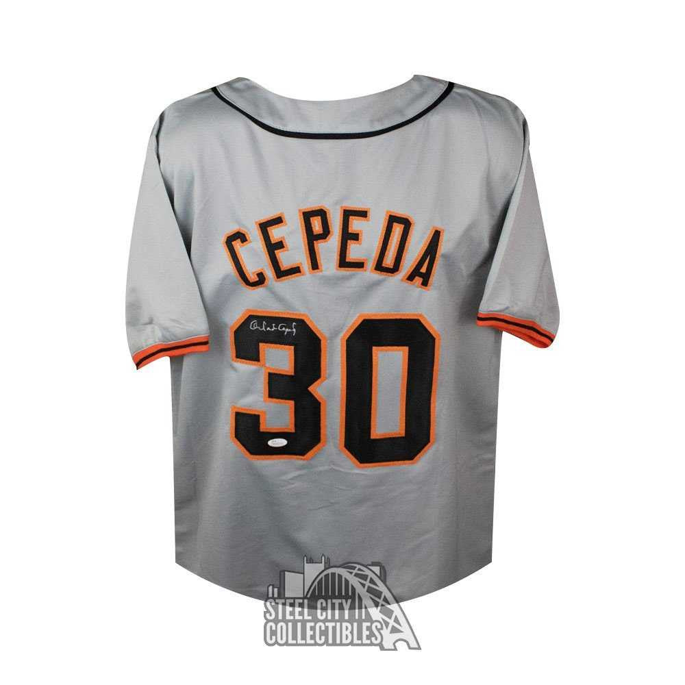 Orlando Cepeda Autographed San Francisco Gray Custom Baseball Jersey - JSA COA