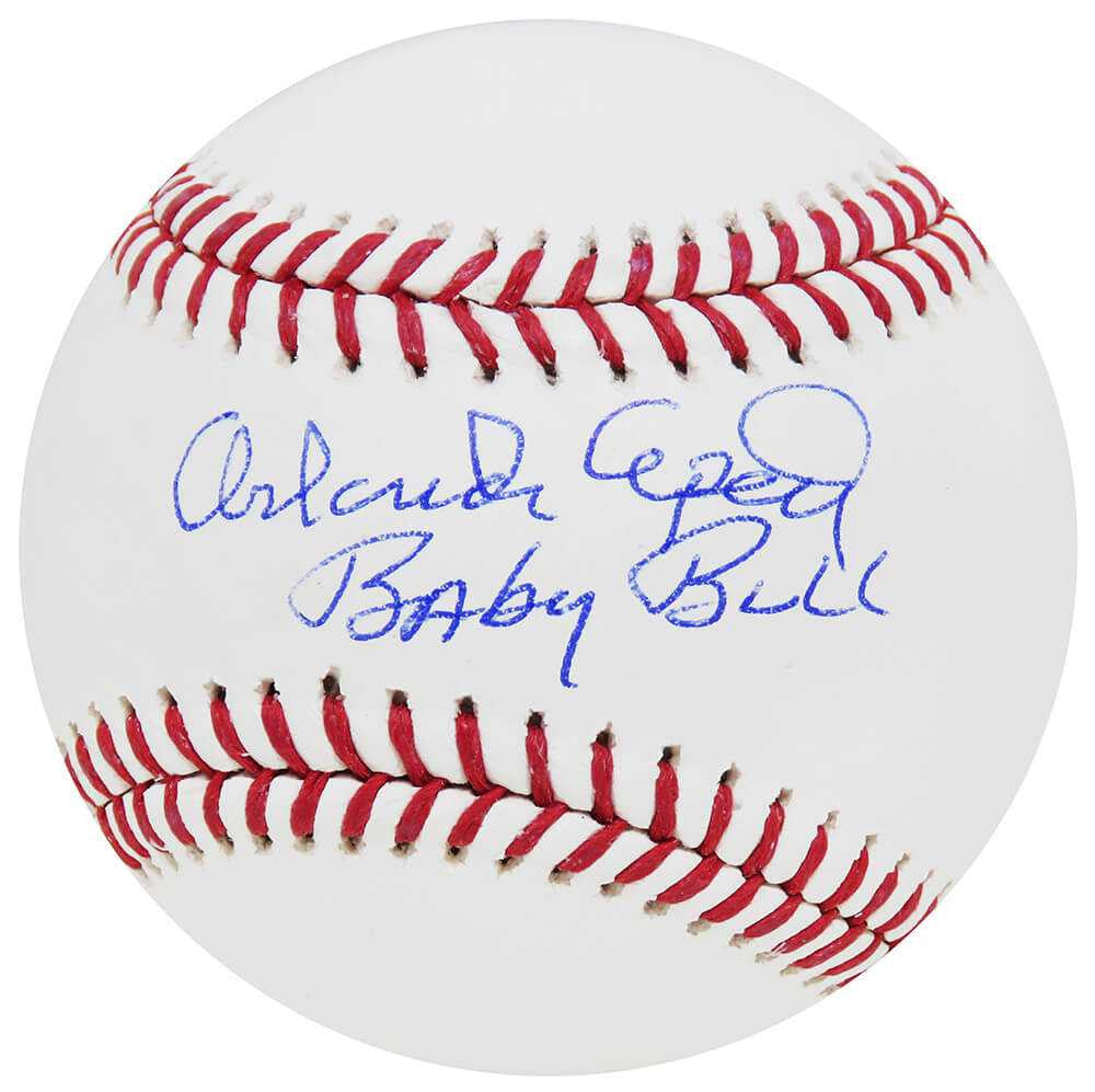 Orlando Cepeda Signed Rawlings Official MLB Baseball w/Baby Bull - Schwartz Authenticated